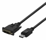Cable DELTACO DisplayPort - DVI-D Single Link, 1080p 60Hz, 3m, black / DP-2030-K / 00110010
