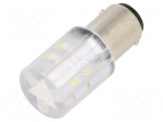 LED lamp | white | BA15D,T20 | 230VDC | 230VAC | plastic | -20&divide;60&deg;C