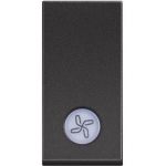 One-way switch 1P 10 AX - 250 Vac - lightable - fan symbol