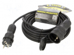 Extension lead | 3x1.5mm2 | 10m | rubber | black | Sockets no: 1 | 16A