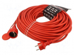 Extension lead | 3x2.5mm2 | 40m | rubber | red | Sockets no: 1 | 16A