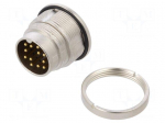 Connector: M16 | socket | male | PIN: 12 | 3A | 60V | soldering | straight