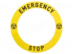 Label | Harmony XB4 | yellow | &Oslash;90mm | for emergency button