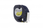 Ribbon JetWorld Replacement Dymo LetraTag Black on Yellow, 12mm x 4m (59423, 91202, 91332, 91222) (S0721570, S0721620)