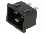 Connector: AC supply | plug | 16A | 250VAC | 250V | snap-in | Des: filter