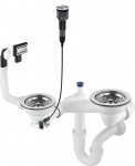 Siphon for 1.5- and 2-bowl granite sink - Space-Saver