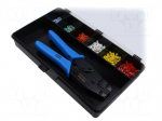 Tools set: for crimping push-on connectors, terminal crimping
