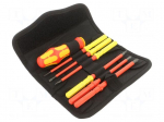 Screwdriver: insulated-set | insulated | Phillips,slot | 1kVAC | case
