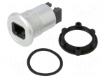 Adapter | RJ45 socket,both sides | Body: silver | Thread: M22 | 1&divide;10mm