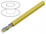 Wire | U/UTP | 4x2x25AWG | 5e | wire | Cu | PVC | yellow | 305m | &Oslash;cable: 5mm
