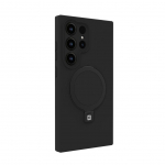 Back panel cover Evelatus Samsung S24 Ultra Premium Magsafe with Stand Soft Touch Silicone Case Black