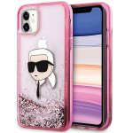 Back panel cover Karl Lagerfeld  Karl Lagerfeld Glitter Karl Head iPhone 11/XR Case - Pink