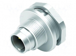 Connector: M9 | socket | male | Plating: gold-plated | 125V | 4A | IP67