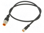 Cable: for sensors/automation | M12,M8 | PIN: 3 | 0.6m | plug | 60VDC