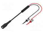 Test lead | 60VDC | 30VAC | 3A | BNC plug,clip-on hook probe x2 | red