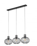 Trio Gila piekarama lampa 3-pc E27 matt black brushed steel 365700332 4017807617573