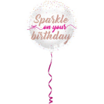 Folat Foil Balloon "Sparkle on your birthday" 45cm