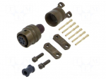 Connector: military | plug | female | PT/451 | 7.5A | 600V | PIN: 6 | olive