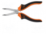 Pliers | curved,half-rounded nose,universal,elongated | 180mm