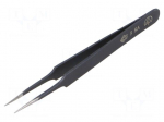 Tweezers | Blade tip shape: sharp | Tweezers len: 110mm | ESD