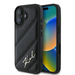 Back panel cover Karl Lagerfeld Apple iPhone 16 hardcase Quilted Signature Black
