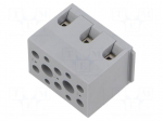 Splice terminal: rail | G | 32A | 0.5kV | screw terminal | grey | L: 22mm