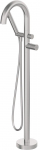 Freestanding bath faucet with shower set