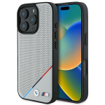 BMW M Perforated Tricolor Line MagSafe Hardcase for Apple iPhone 16 Pro