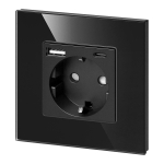 Uued tooted // Gniazdo pojedyncze 2P+Z, Schuko, USB-A + USB-C, wyjście 5VDC max. 3A, czarny