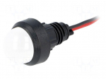 Indicator: LED | prominent | 220VDC | Cutout: &Oslash;13mm | IP40 | 300mm leads