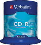 Blank CD-R Verbatim 700MB 1x-52X Extra Protection, 100 Pack Spindle