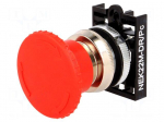 Switch: emergency stop | Stabl.pos: 2 | 22mm | red | IP55 | Pos: 2