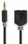 Adapter Nedis 3.5mm M - 2x 3.5mm F 0.2m