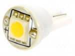 LED lamp | warm white | W2,1x9,5d | Urated: 12VDC | 18lm | 0.24W | 120&deg;