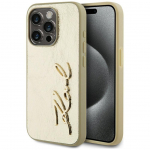 Other goods Karl Lagerfeld Karl Lagerfeld Wrinkled Metal Signature iPhone 15 Pro Case - Gold