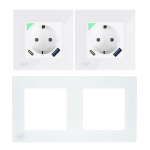PNI SmartHome WP202 WiFi double smart socket kit with recessed mounting frame, internet control
