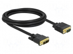 Cable | DVI-A (12+5) plug,VGA male | single link | Len: 2m | black