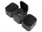 Connector: AC supply | socket | 2P+PE | 250VAC | 16A | brown | wall mount