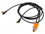 Cable: for sensors/automation | M12,M8 | PIN: 3 | 1m | plug | 30VDC | 4A