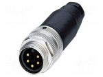 Connector: 7/8" | plug | PIN: 5 | straight | unshielded | 9A | 300V | IP67