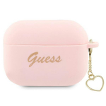 Guess GUAP2LSCHSP AirPods Pro 2 (2022/2023) cover Silicone Charm Heart Collection / pink