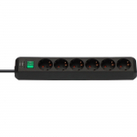 Brennenstuhl Eco-Line 6-way power strip (black, 3 meters)