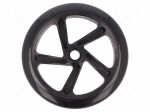 Wheel | black | Pcs: 1 | push-in | &Oslash;: 200mm | Plating: polyurethane