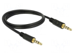 Cable | Jack 3,5mm 4pin plug,both sides | 1m | Plating: gold-plated