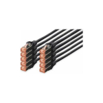 DIGITUS CAT 6 S/FTP &uuml;henduskaabel, 10 tk, 5m, Black
