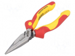 Pliers | insulated,straight,half-rounded nose | steel | 160mm