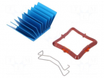 Heatsink: extruded | grilled | BGA | blue | L: 30mm | W: 30mm | H: 17.5mm