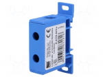 Splice terminal: rail | 50mm2 | ways: 1 | terminals: 2 | blue | TS35 | 600V