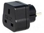 Transition: adapter | 2P+PE | 230VAC | 13A | Type: UK | black | PIN: 3