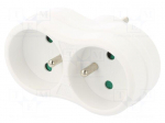 Connector: AC supply | splitter | 2P+PE | 250VAC | 16A | white